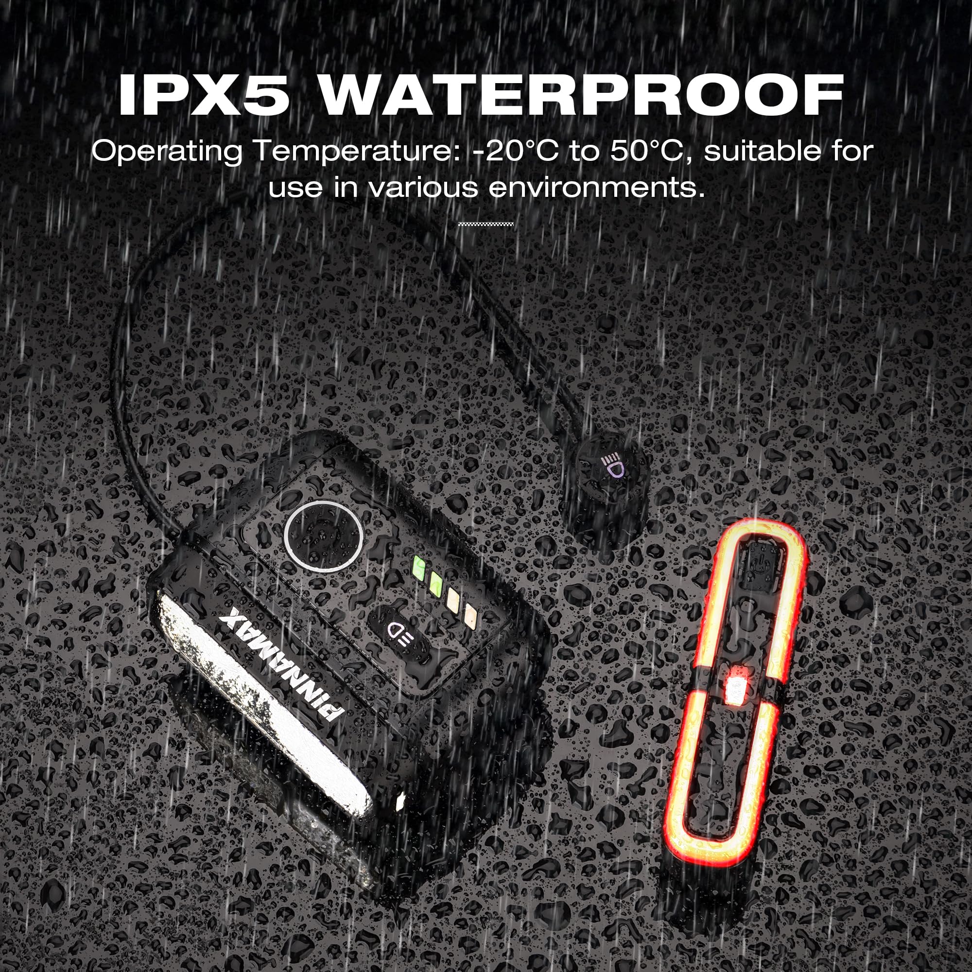Kit d'éclairage de vélo homologué StVZO - Rechargeable par USB - Avec feu avant et arrière - 100 lux - Lumière avant et arrière avec capteur de freinage - Étanche IPX5 - Éclairage LED