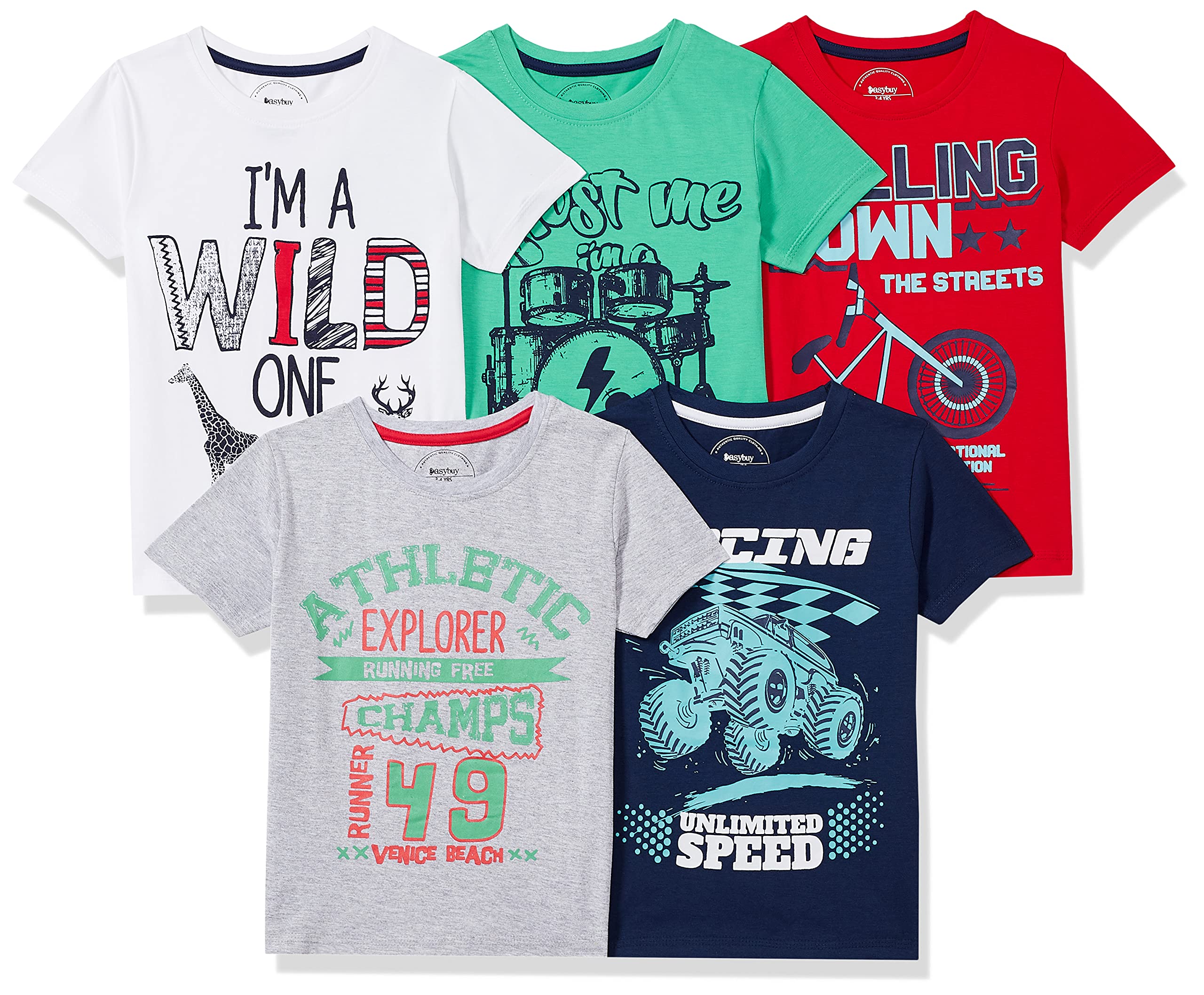 Easybuy Boy's Regular T-Shirt