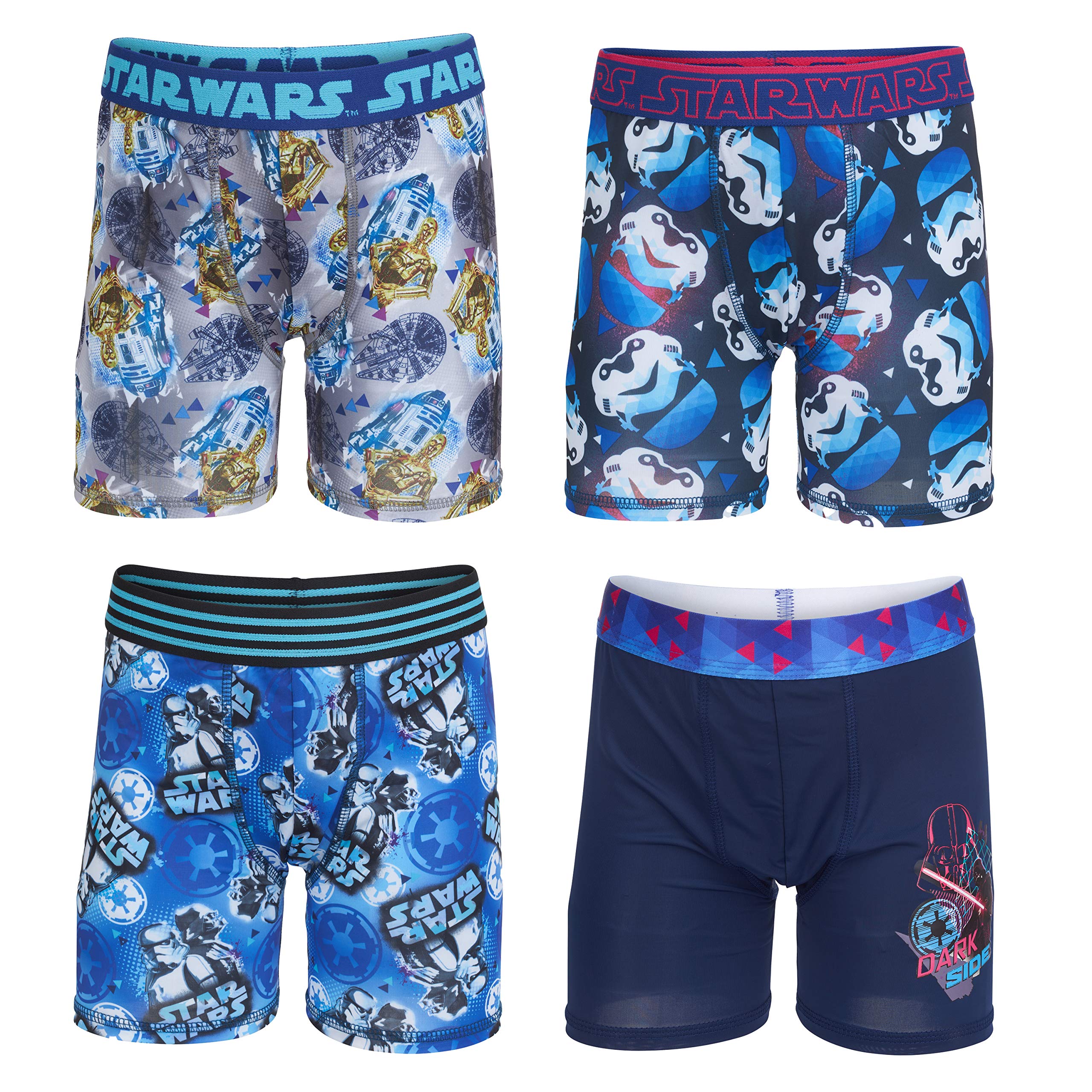 STAR WARS Boys Boxer Brief Multipacks With Darth Vader and More in Sizes 4 6 8 and 10