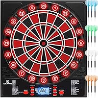 Vista 8 de Electronic Dartboard 34 Games 355 Variations with 12 Darts Illuminated Dartboard Dart Storage for 12 Darts
