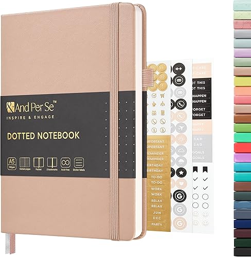 Miniatura 88 de &And Per Se - Cuaderno con rayas estrechas (5 unidades), 160 páginas, tamaño A5 de 5.7 x 8 pulgadas, diario de papel grueso, con tapa dura, para