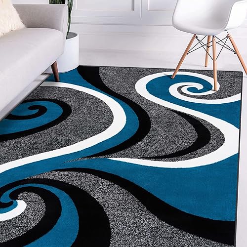 0327 Turquoise 4'0x5'2 Area Rug Carpet Large New