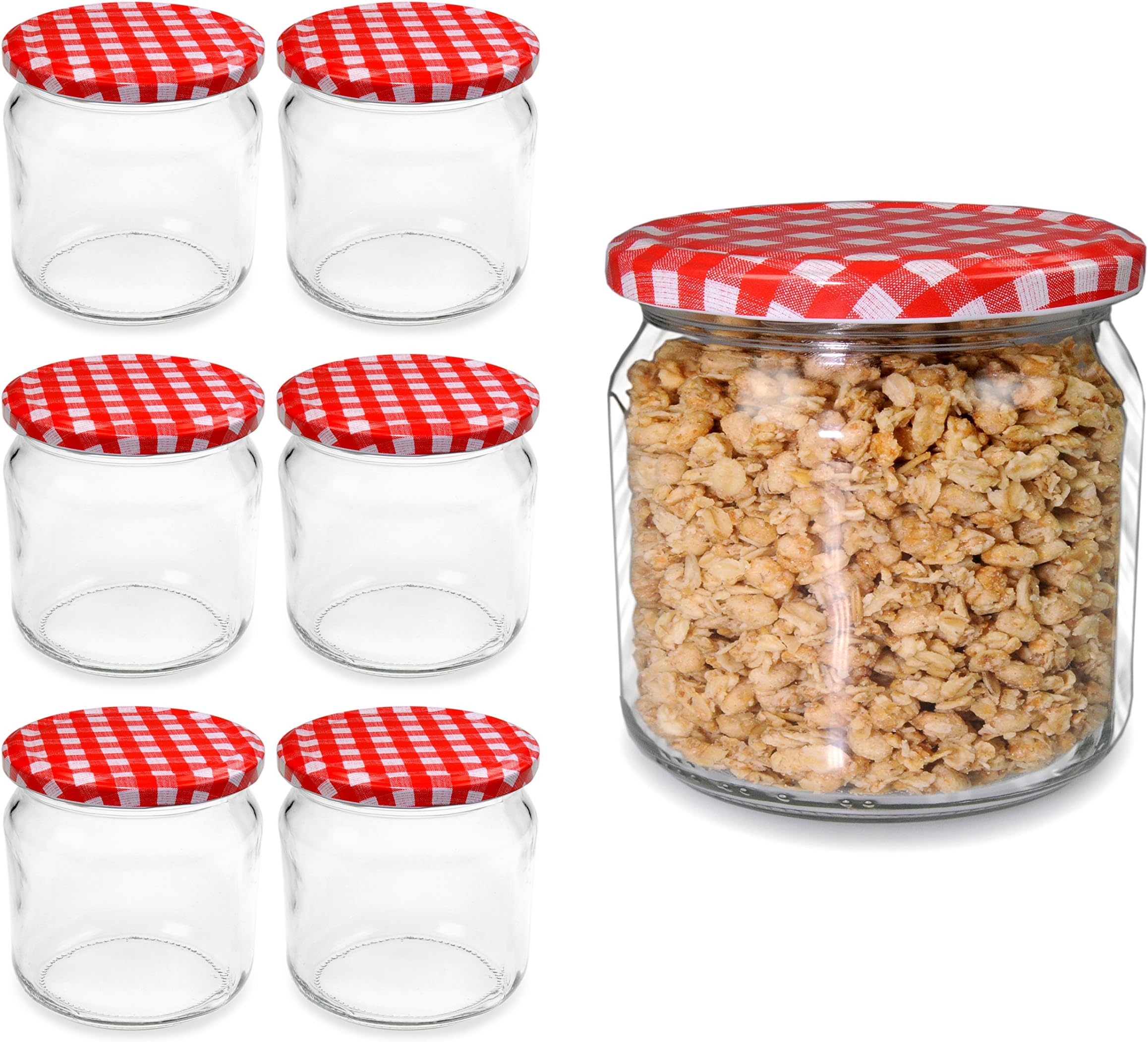 Pack of 6 Preserving Jars with Screw Lid – 210 ml Small Jars, Jam Jars Preserving Jars Top Quality