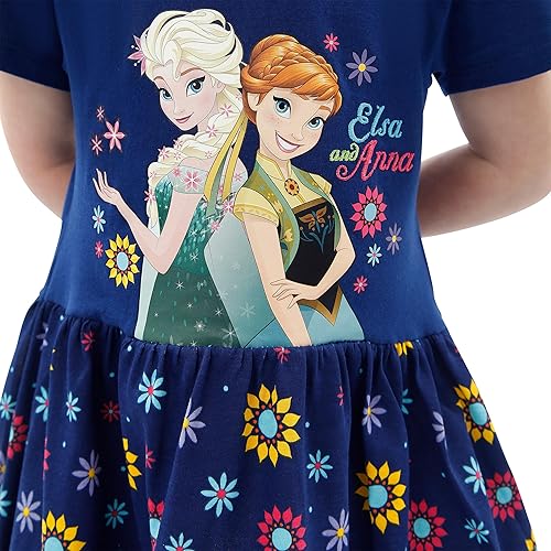 Vista 4 de Disney Frozen Dress Girls Vestido de Anna y Elsa para niñas Vestidos de manga larga de Frozen para niñas