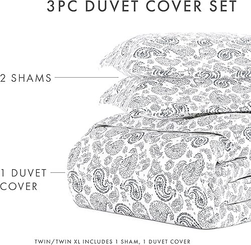 Miniatura 3 de Linen Market - Juego de funda de edredón con patrón de cachemira en color azul marino y tamaño KingCalifornia King