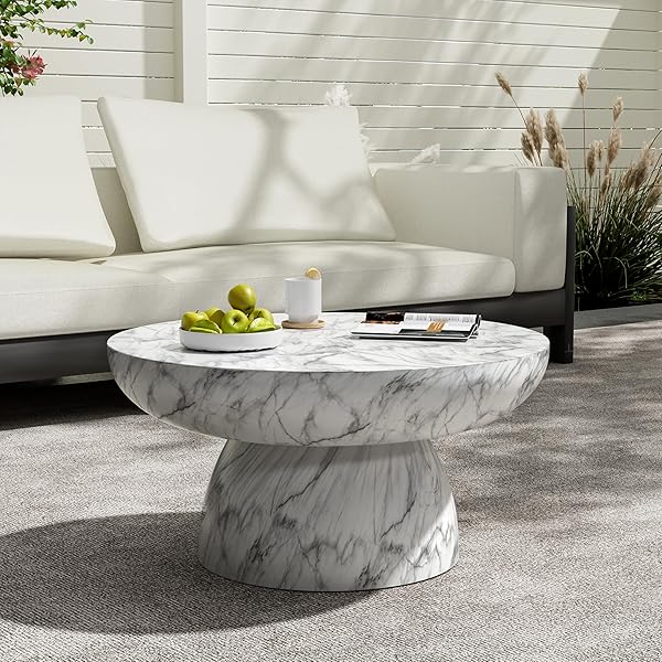 Modern Concrete Round Accent Table