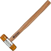 Martillo de plástico con mango de fresno lacado, 27 mm, color amarillo