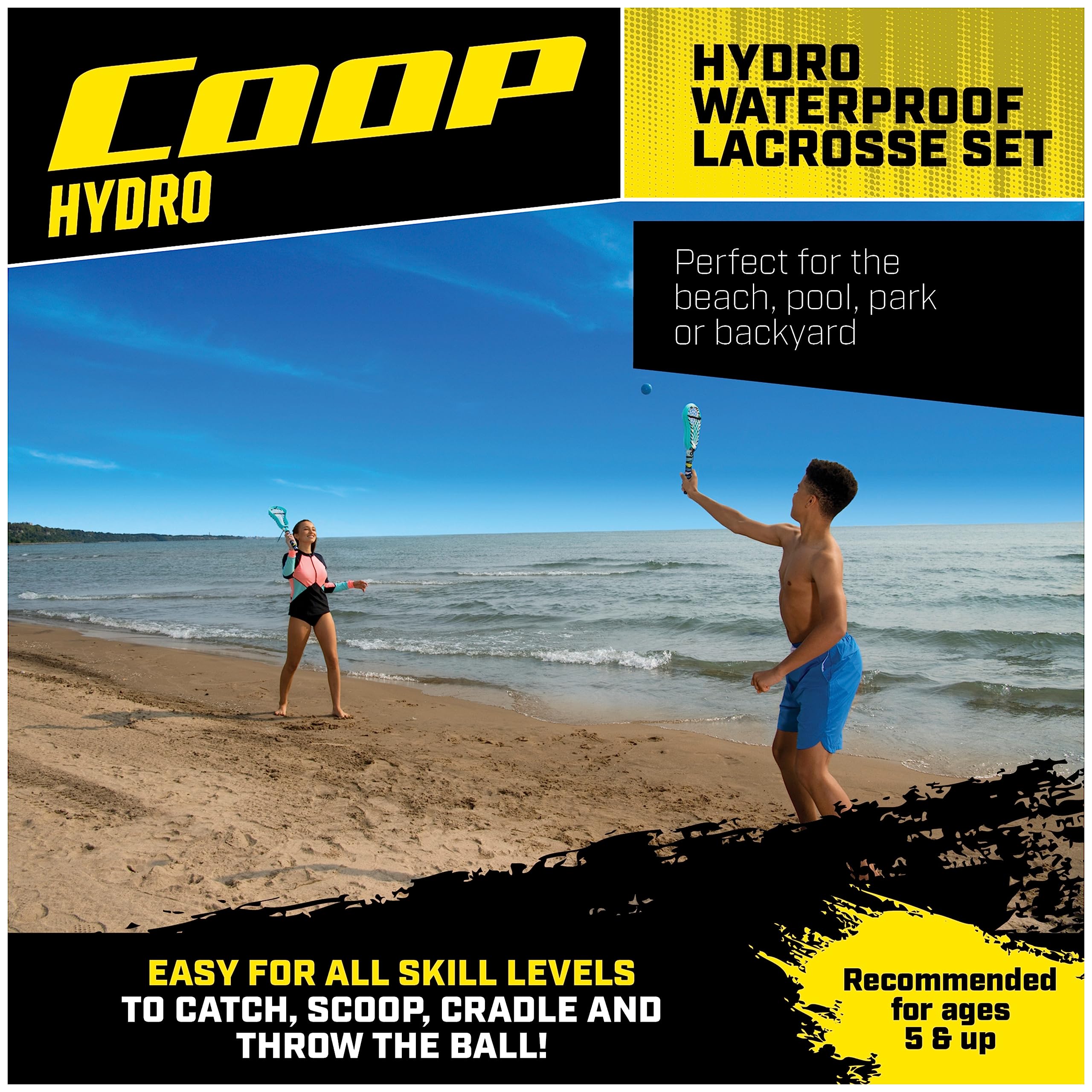 SwimWays Coop by SwimWays Hydro Lacrosse, Blue, Outdoor Games for Adults & Kids in use