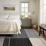 Rug Branch Tarin 4' x 6' (3'9" x 5'6") Espace intérieur géométrique gris/noir Rug, Contemporain, High Pile, Tapis résistant aux taches - Salon, Chambre, Salle à manger et Cuisine