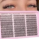 Eyelash Extensions Wispy Natural DIY C Curl Individual Lashes Clusters Black 10-16mm 300pcs