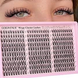 Goddvenus Eyelash Extensions Wispy Natural DIY C Curl Individual Lashes Clusters Black 10-16mm 300pcs