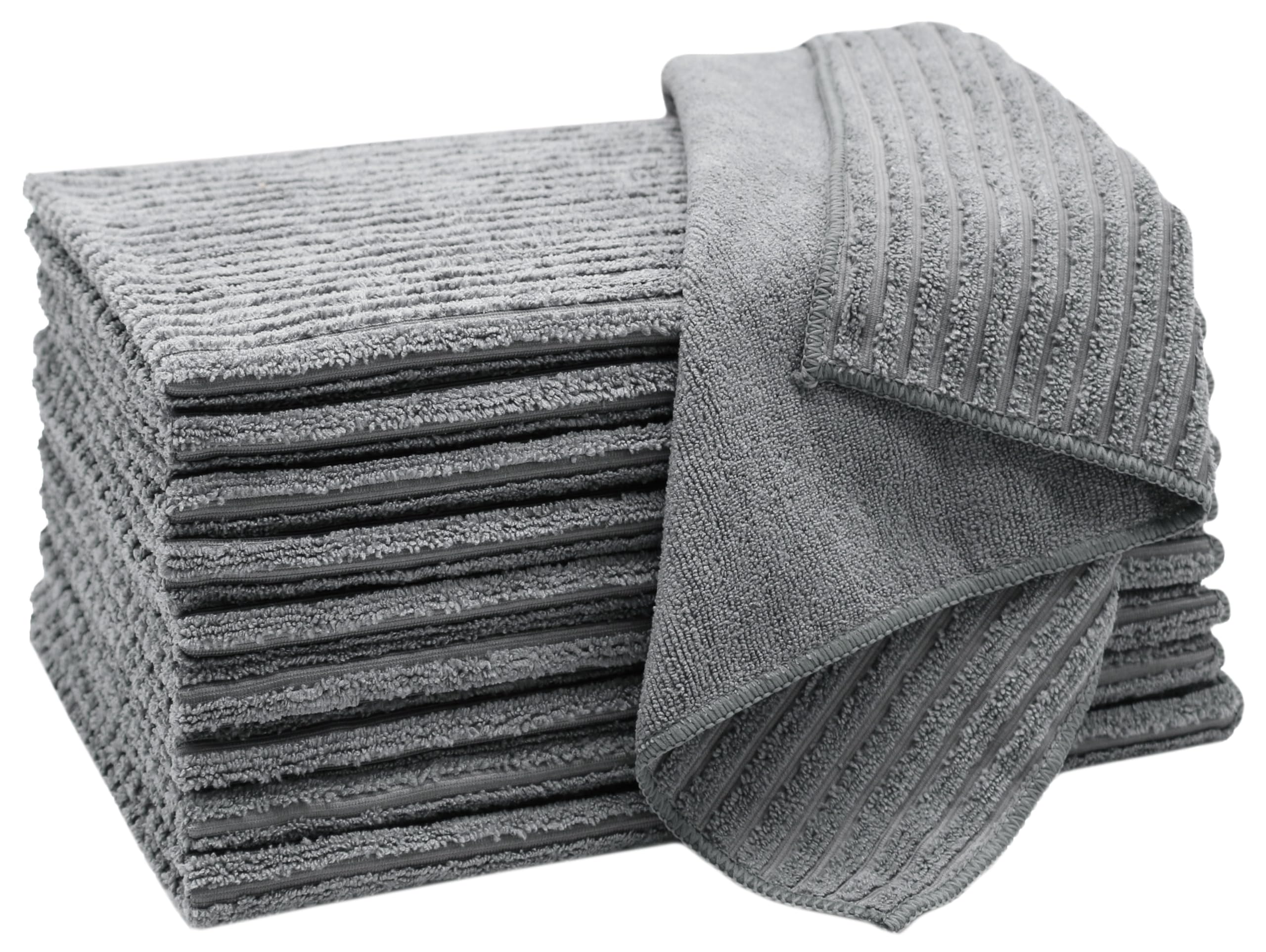 Set de 10 chiffons en microfibre gris ZOLLNER 45x65 cm pour le nettoyage de la maison