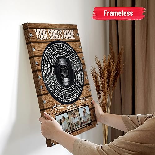 Vista 214 de H-DEWALL Letras de canciones personalizadas con marco, arte de pared musical personalizado para él, decoración sentimental y regalo inspirador