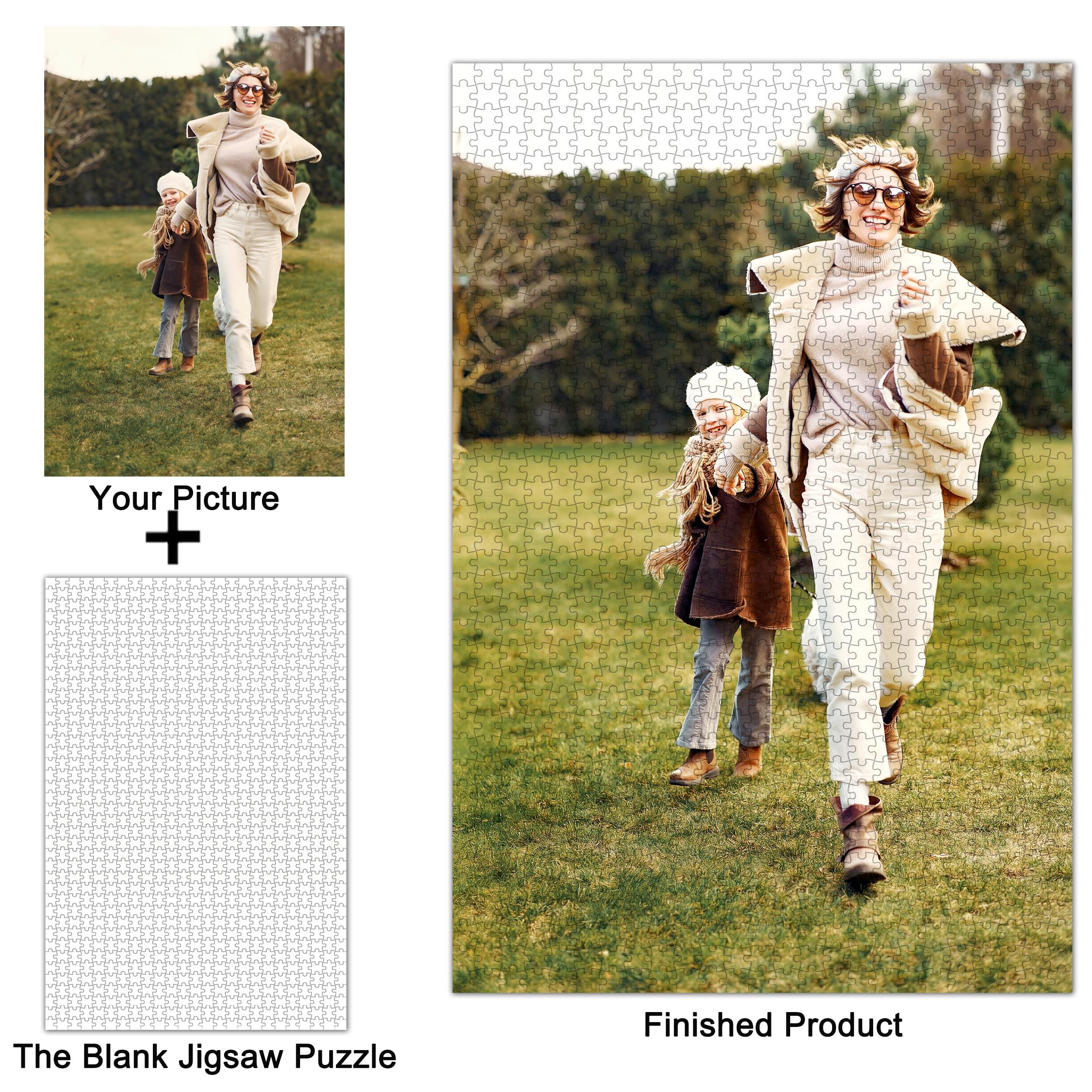 Puzzle personnalisé, puzzles personnalisés à partir de photos 35/120/200/300/500/1000 pièces, puzzle en bois personnalisé cadeau pour famille, mariage, anniversaire, Saint-Valentin, animal domestique