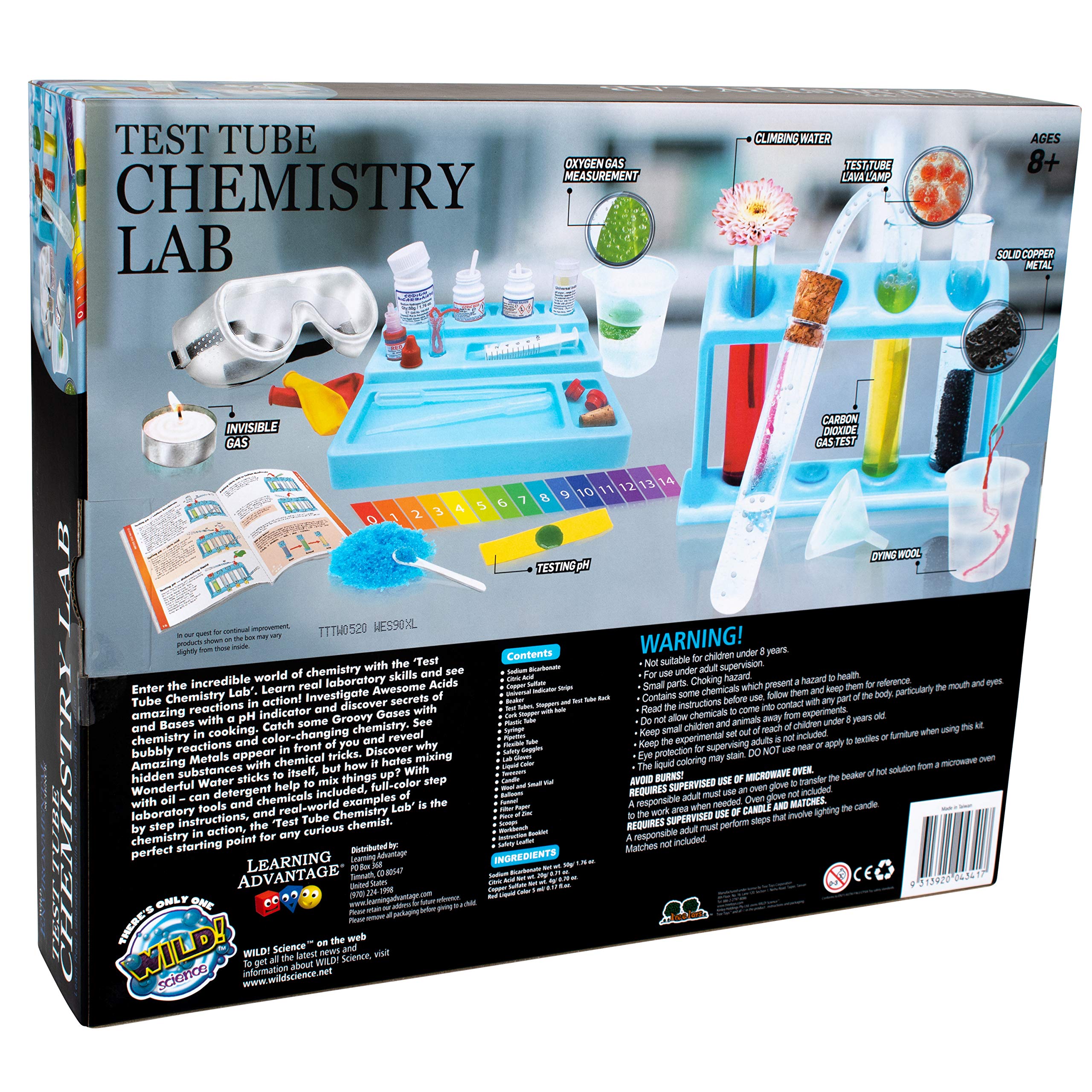 WILD ENVIRONMENTAL SCIENCE Test Tube Chemistry Lab 50+ Science