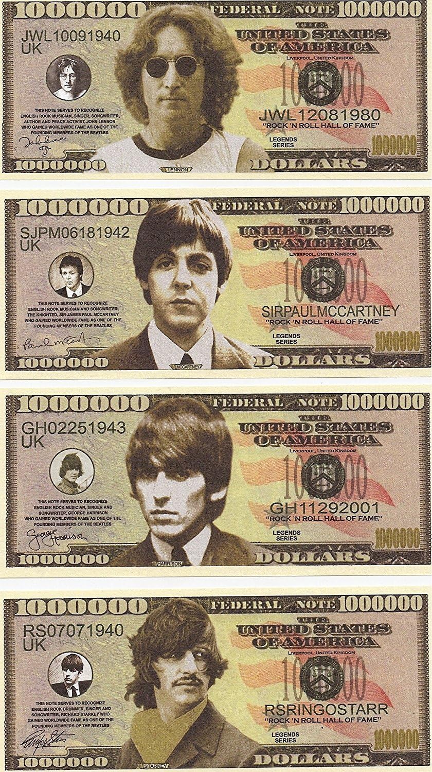 [ビートルズコレクティブル]The Beatles Collectibles The Beatles $Million Dollar$ Novelty Bills Complete Set of 4 [並行輸入品]