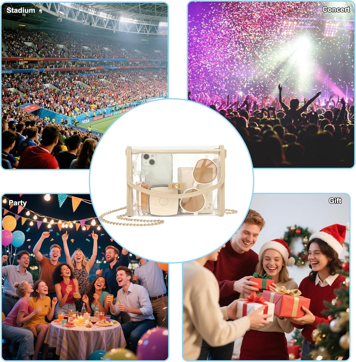 YGR Clear Bag for Stadium Approved, Transparent Crossbody Bag Shoulder Bag for Stadium Events Concert, Clear Purse for Women - Image 6