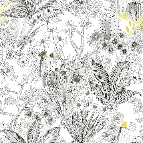 Miniatura 1 de Wudnaye Papel tapiz floral gris para despegar y pegar, papel de contacto vintage de 17.7 x 393.6 pulgadas, papel tapiz autoadhesivo de flores, papel
