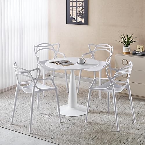 Miniatura 9 de LUMISOL 5 Piece Dining Table Set, Mid-Century Modern Kitchen Table Set with 4 Chairs for Kitchen, Dining Room, Living Room, Black