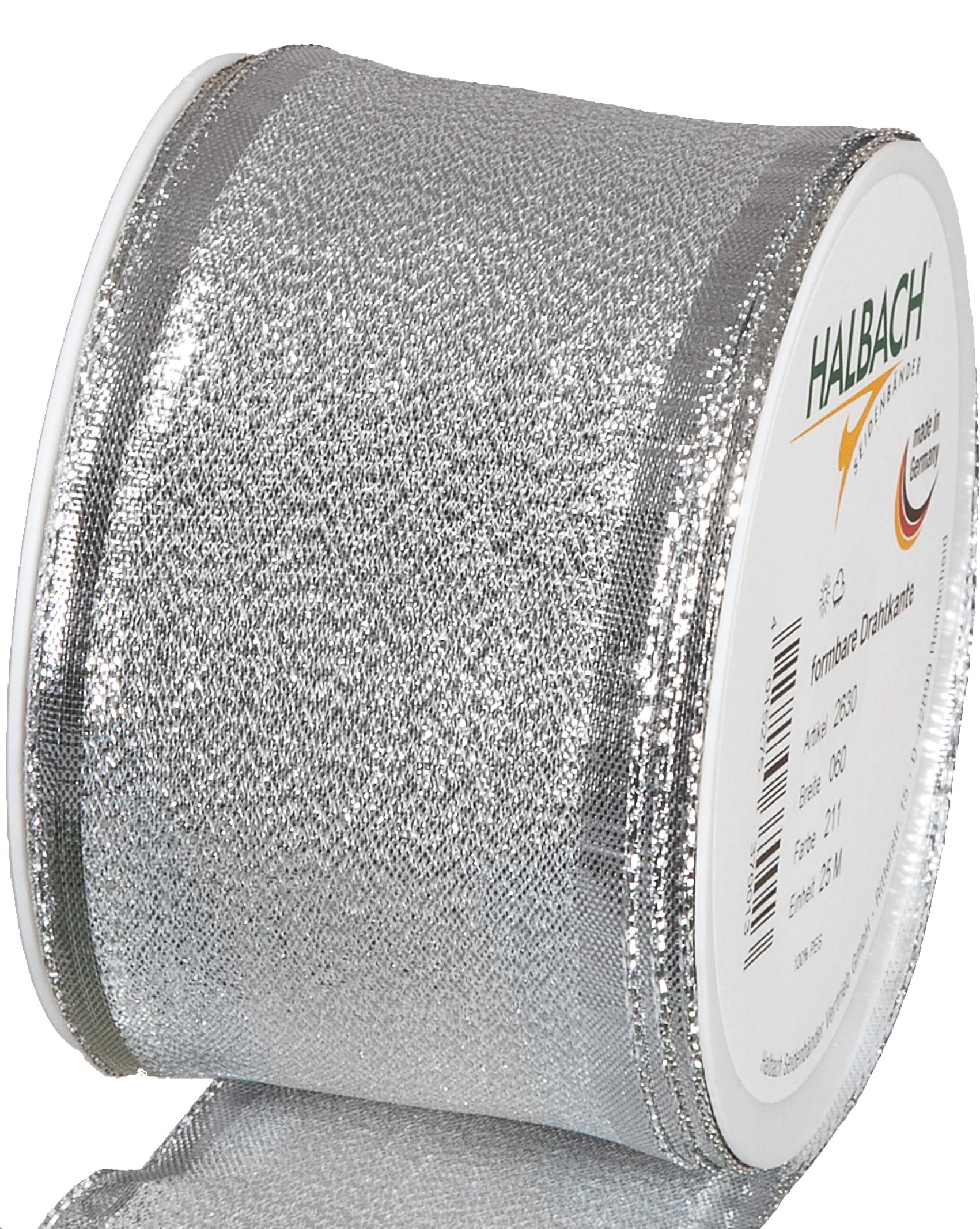 Halbach Seidenbänder Nastro regalo di alta qualità con bordo in filo, larghezza 25 mm, lunghezza 25 m, certificato Öko-Tex 100, prodotto in Germania, colore: sabbia
