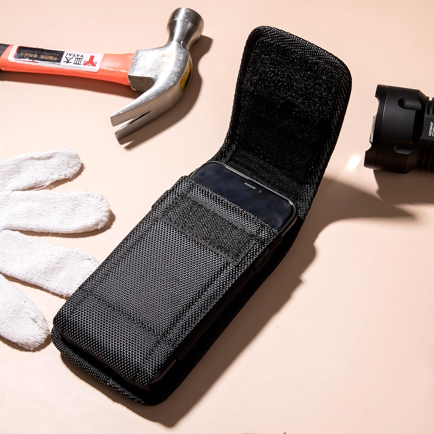 Cell Phone Holster for Samsung Galaxy Ultra S25/S24/S23/S22/S21 & Note 20, Belt Clip Phone Case for Men, Rugged Nylon Vertical Pouch, Fits Cellphone Case Cover on - Image 4