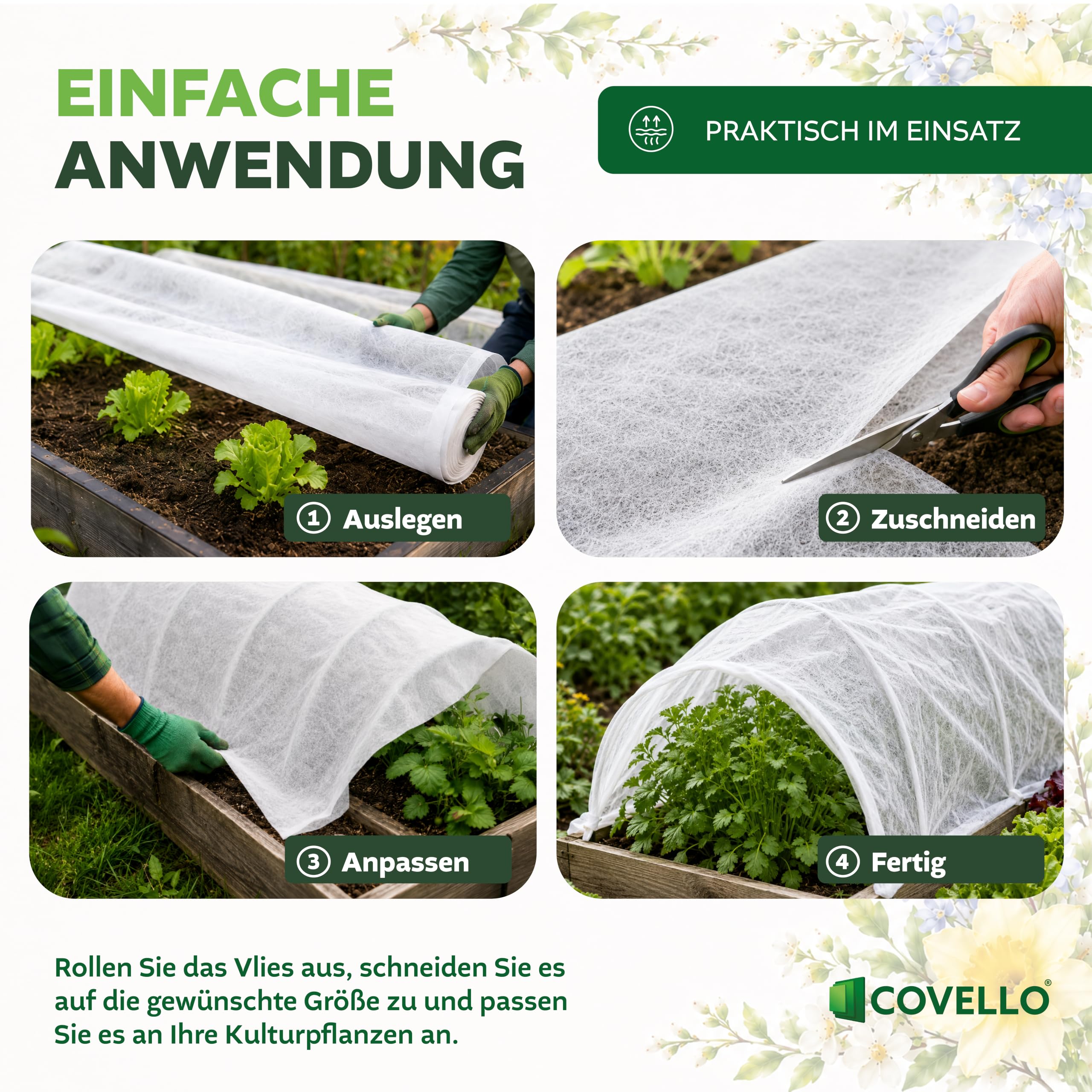 Covello Manta Termica para Plantas, Tejido agrícola de Invierno 30g/m²