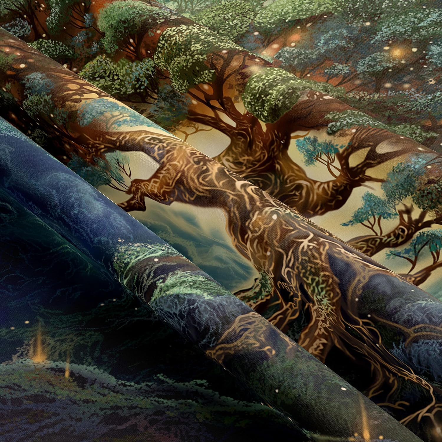 Tapzen Tree of Life Tapestry for Bedroom - Moon Star Galaxy Forest Nature Wall Hanging - Boho Plant Vertical Decor for Living Room Dorm (40 x 30 inches) - Image 3