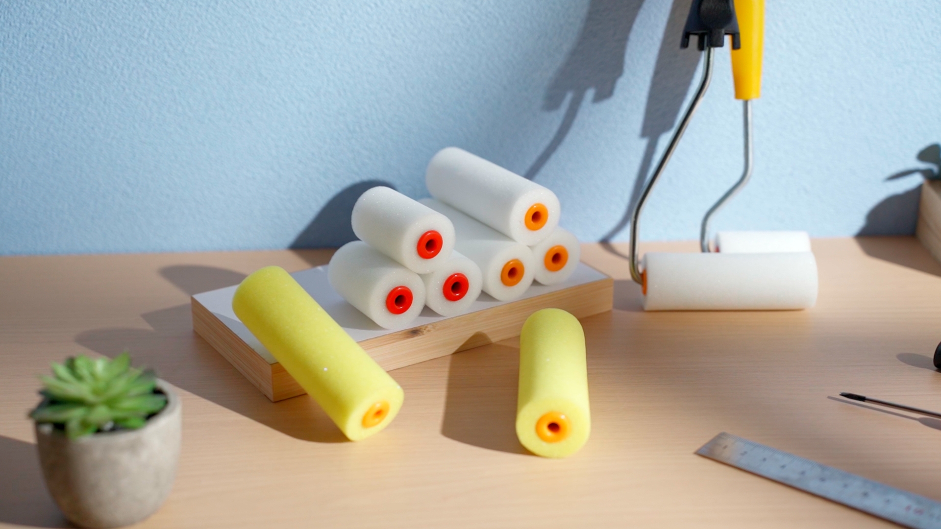 Nuogo 120-Pack 4 Inch Foam Paint Roller Covers – High Density Mini Rollers For Smooth Finishes On Walls, Cabinets & Furniture