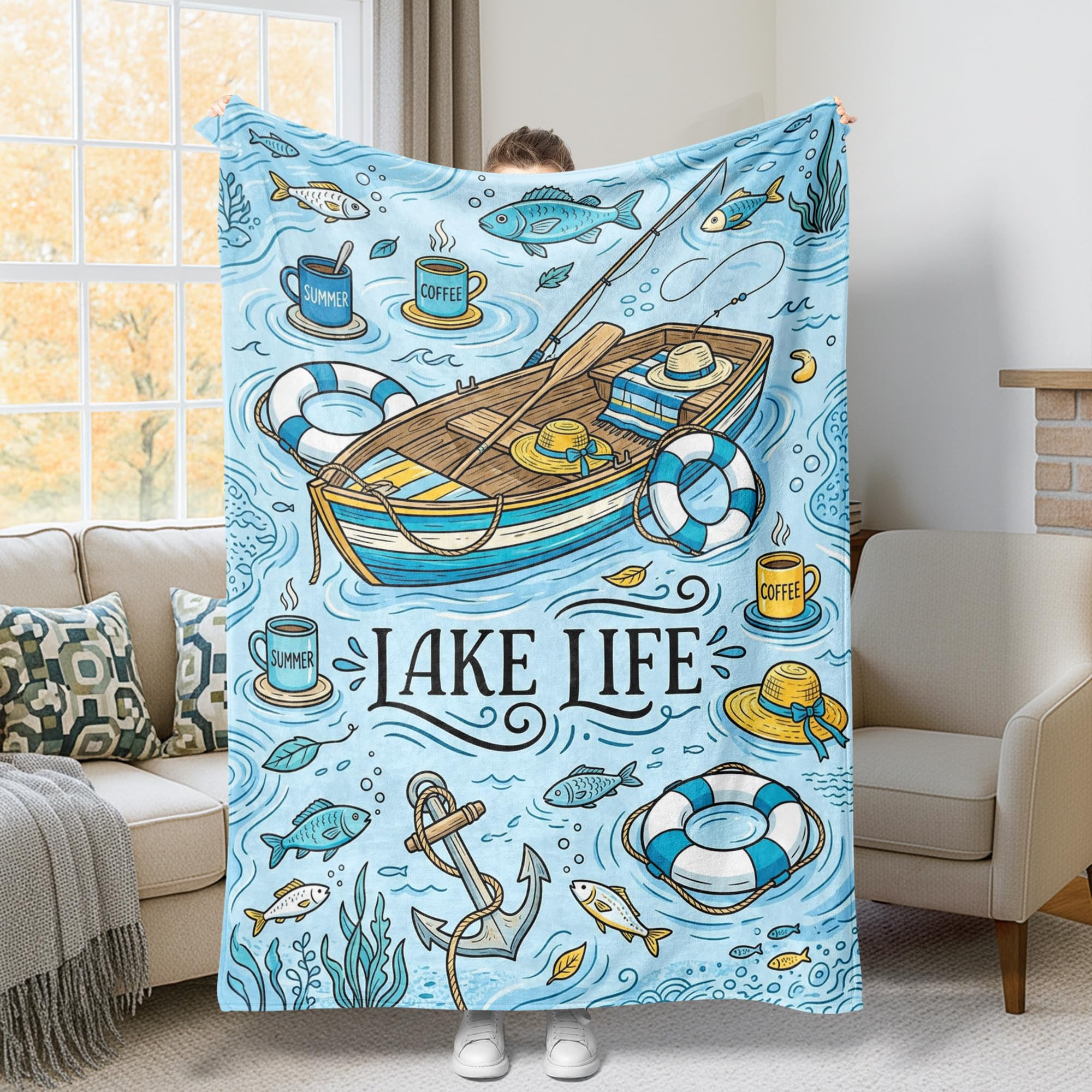 Couverture flanelle 150x200 cm bleue pour vos moments cocooning sur le canapé ou au lit