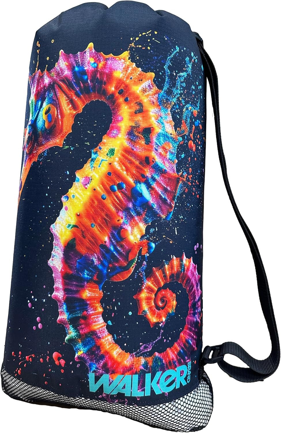 Walker Beach Mesh Net Travel Boat Bag for Snorkeling, Dive, and Swim Gear – USA Made, Seahorse
