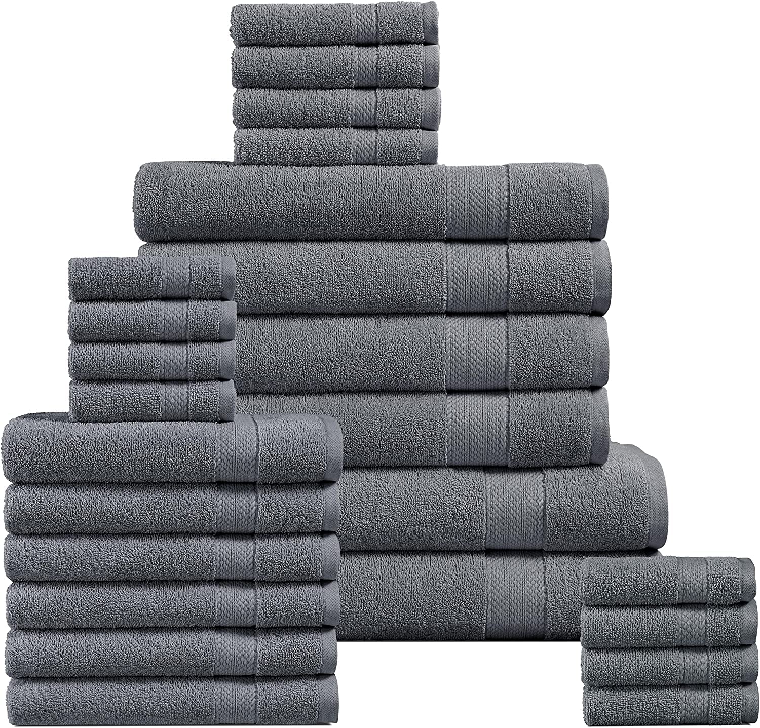 Ctl Comfort With Quality Charcoal Gray Consolidated Textile Towel Set - Bath Towels, Hand Guest And Washcloths Cotton Hotel Quality Super Soft Highly Absorbent (, 10X Towel Set Basic)