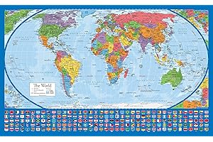 Equal Earth Map - Unparalleled World Map Poster; Displays True Continental Proportions (18" x 29")