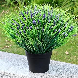 Two pre-potted artificial lavender plants from Tobilu Store