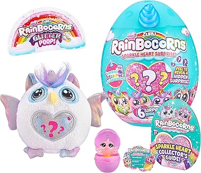Amazon Com Rainbocorns Plush Sparkle Heart Surprise Series 2 Owl Toys Games