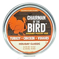Vista 1 de Chairman of the Bird Gourmet - Condimento para frotar pavo, especias cítricas y hierbas, naranja, arándano, romero, salvia, asado, parrilla, humo