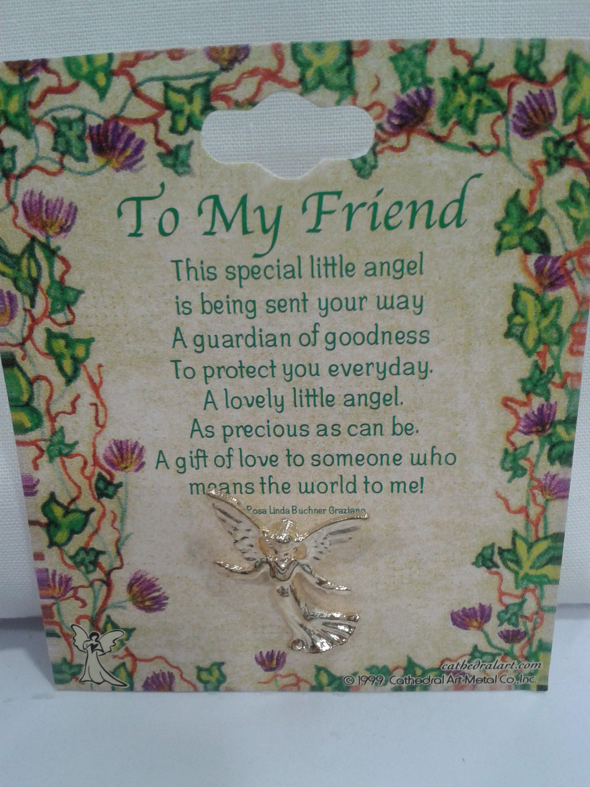 Loving Jesus GUARDIAN ANGEL PIN 2" TO MY FRIEND