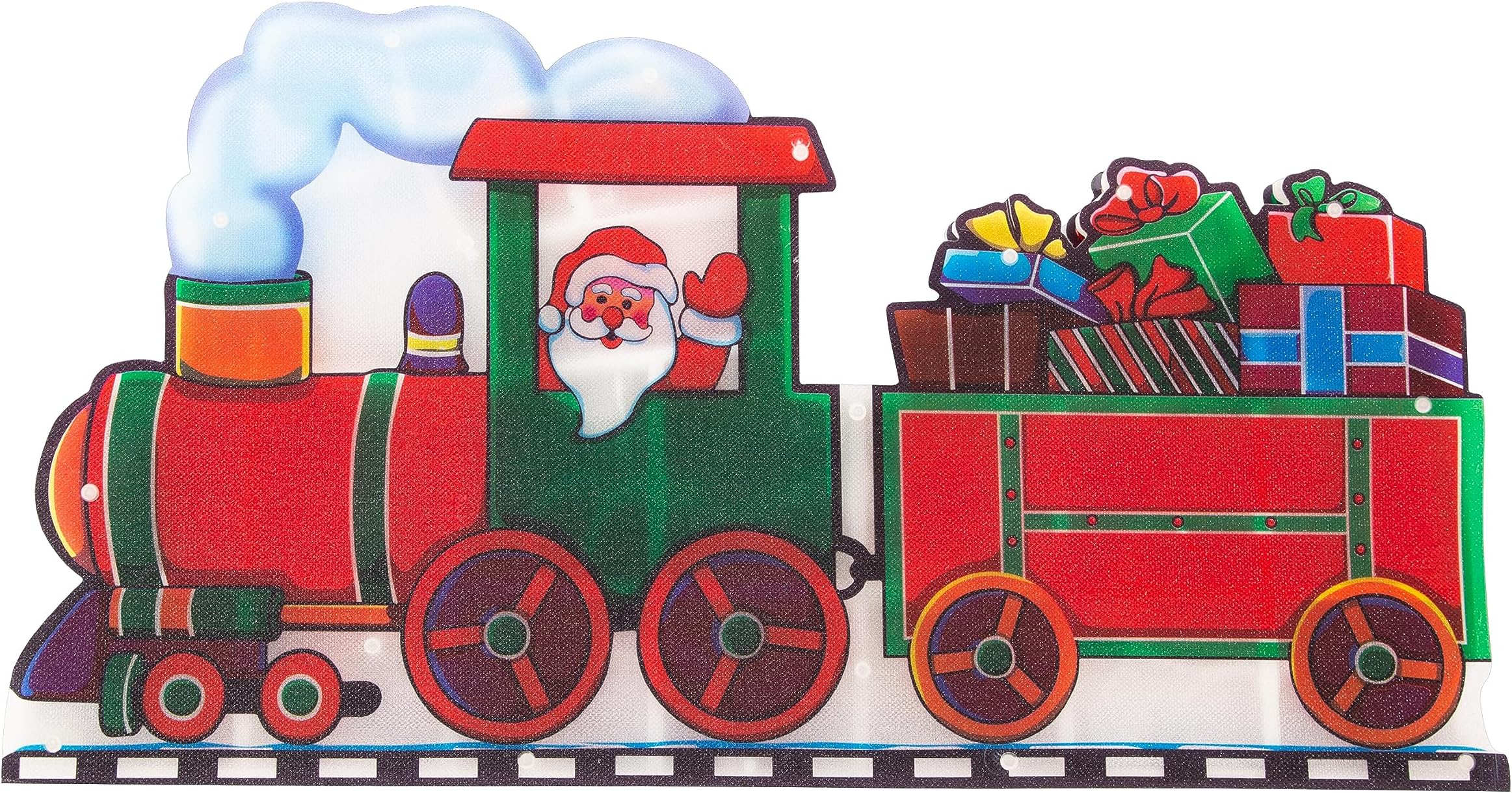 The Christmas Workshop 20 LED Battery Operated Santa in a Train Silhouette Light