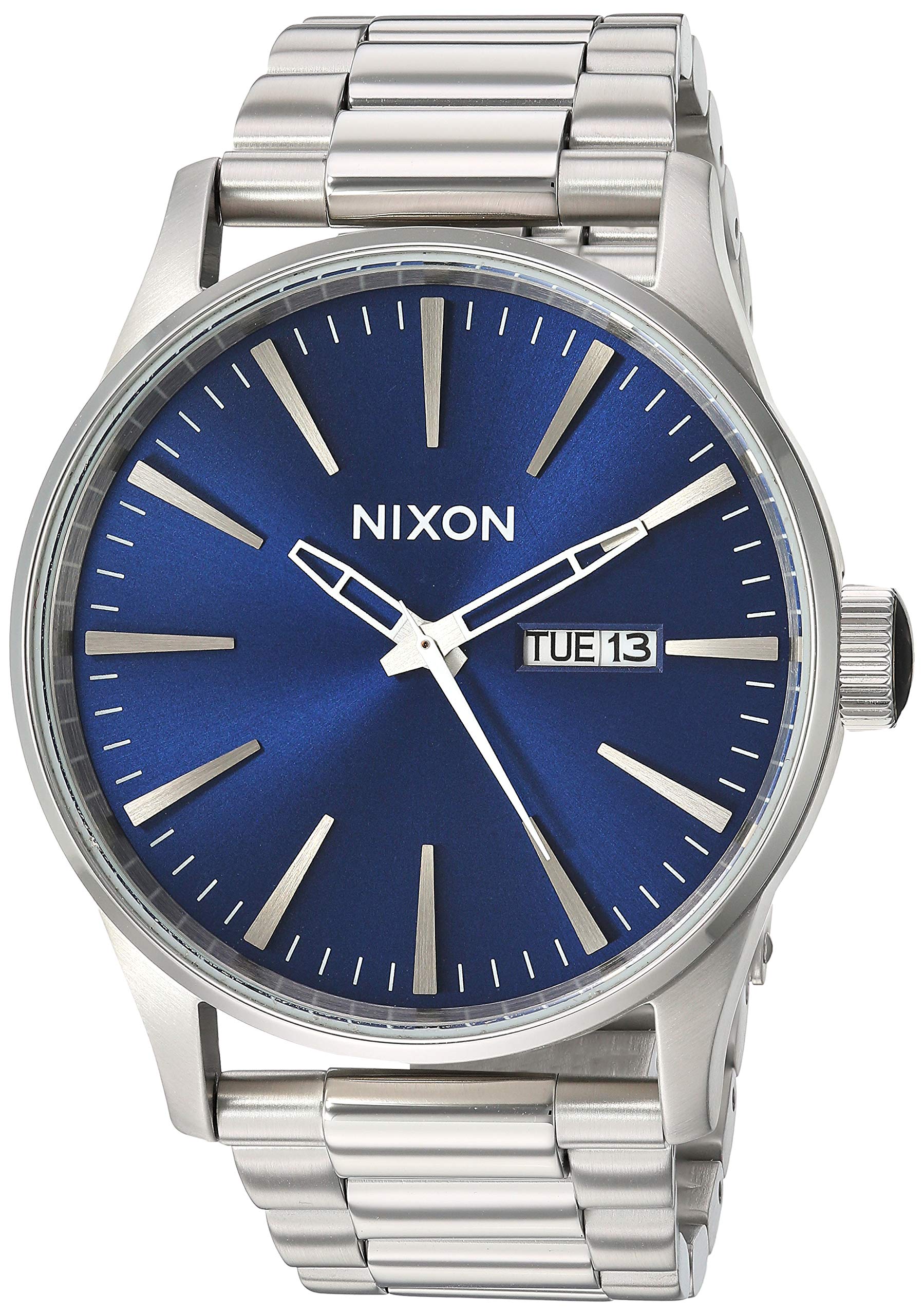 NIXONSentry SS Stainless Steel Day/Date 42mm WR 100 Meters Mens Watch A356