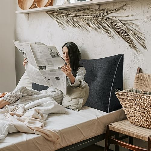 Miniatura 3 de Almohada de cuña gruesa de 10 libras para cabecero, posicionador de cuerpo, almohada de cuña de cama, soporte de respaldo triangular para cabecero