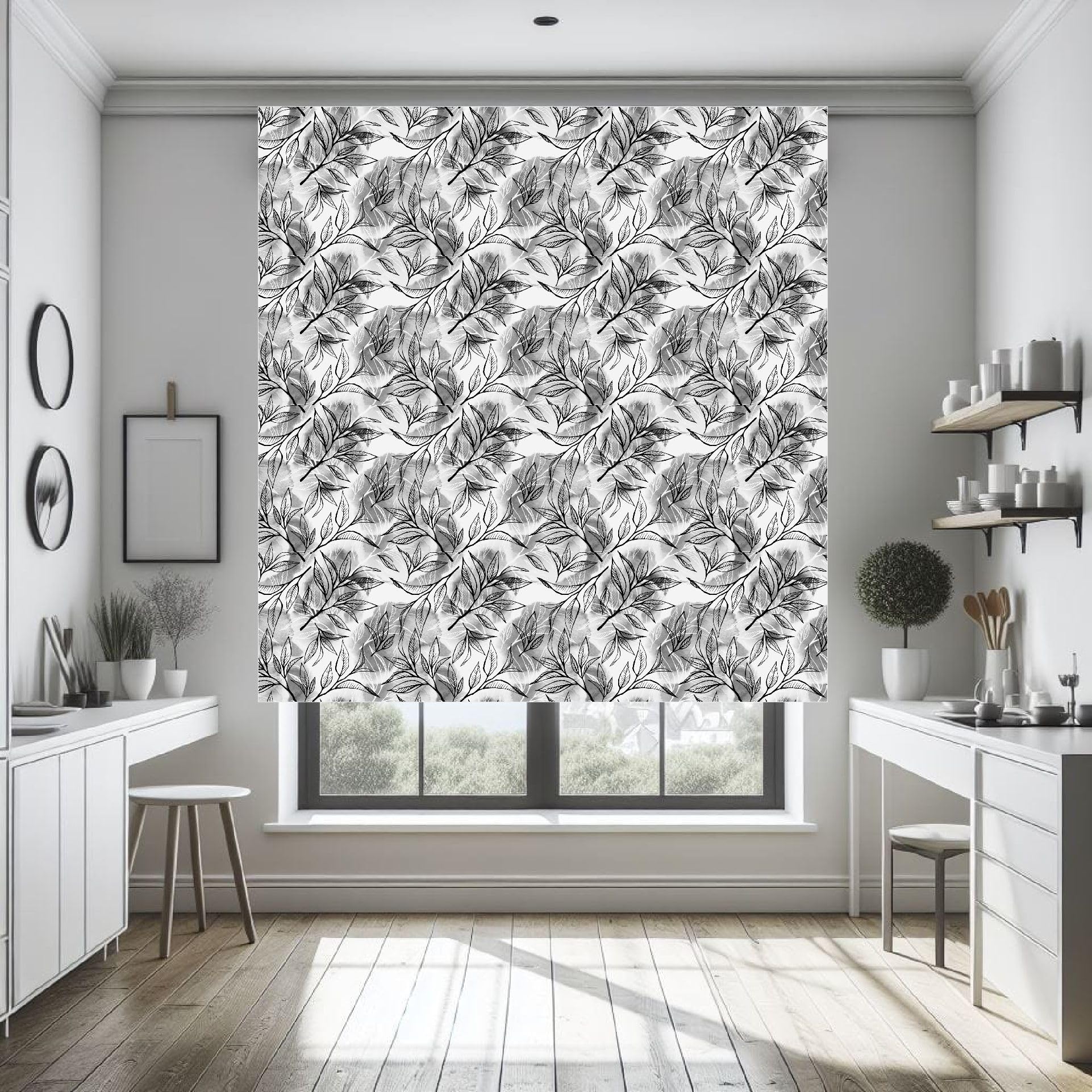 Estores estampados flores, estores enrollables decorativos, estores estampados. Estores enrollables Translucidos estampados modernos.Calidad Premium (160x170)