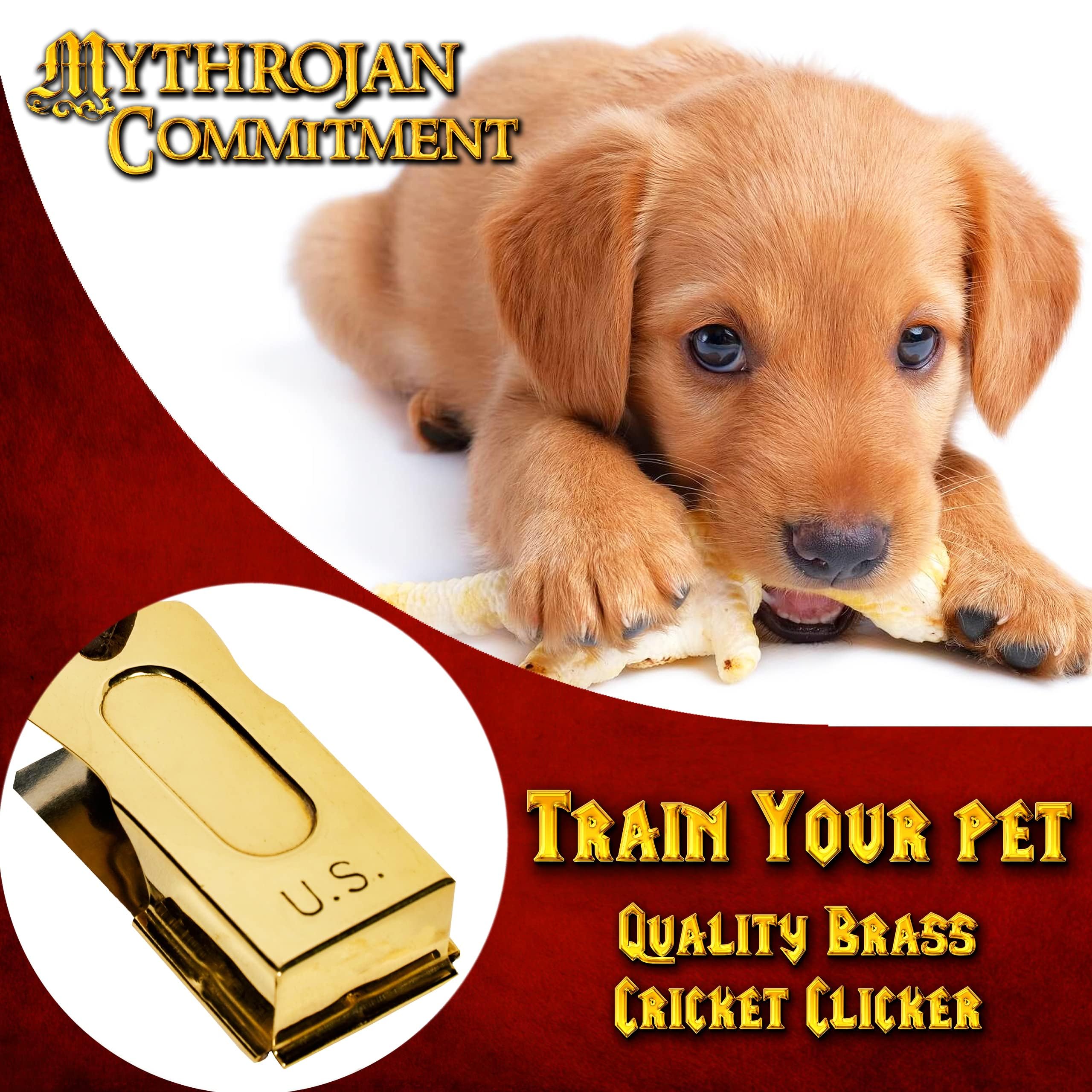 Mythrojan Pet Trianing Clicker della Seconda Guerra Mondiale degli Stati Uniti in Stile Militare statunitense, in Metallo con Incisione in Ottone e Acciaio, Confezione da 2