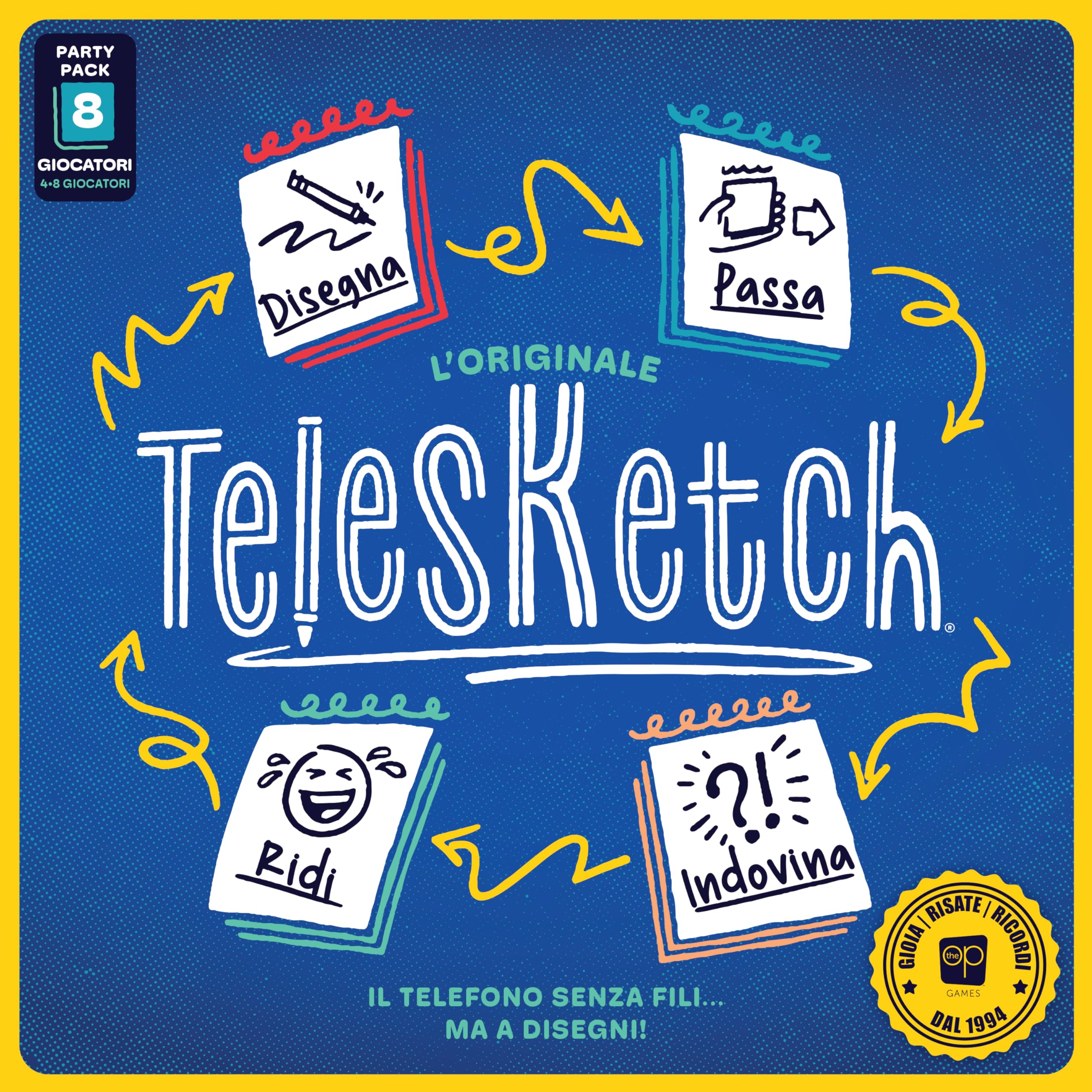 Asmodee Telesketch, Nouvelle Version, Jeu de Table, 10 Ans, 4 à 8 Joueurs, édition en Italien