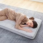 Jamdok 10cm Cot Mattress Topper,Narrow Twin Gel Infused Memory Foam,Removable Pillow Top Cover,Roll Up Floors Mat,Portable Folding Sleep Pad(190X75X10cm)