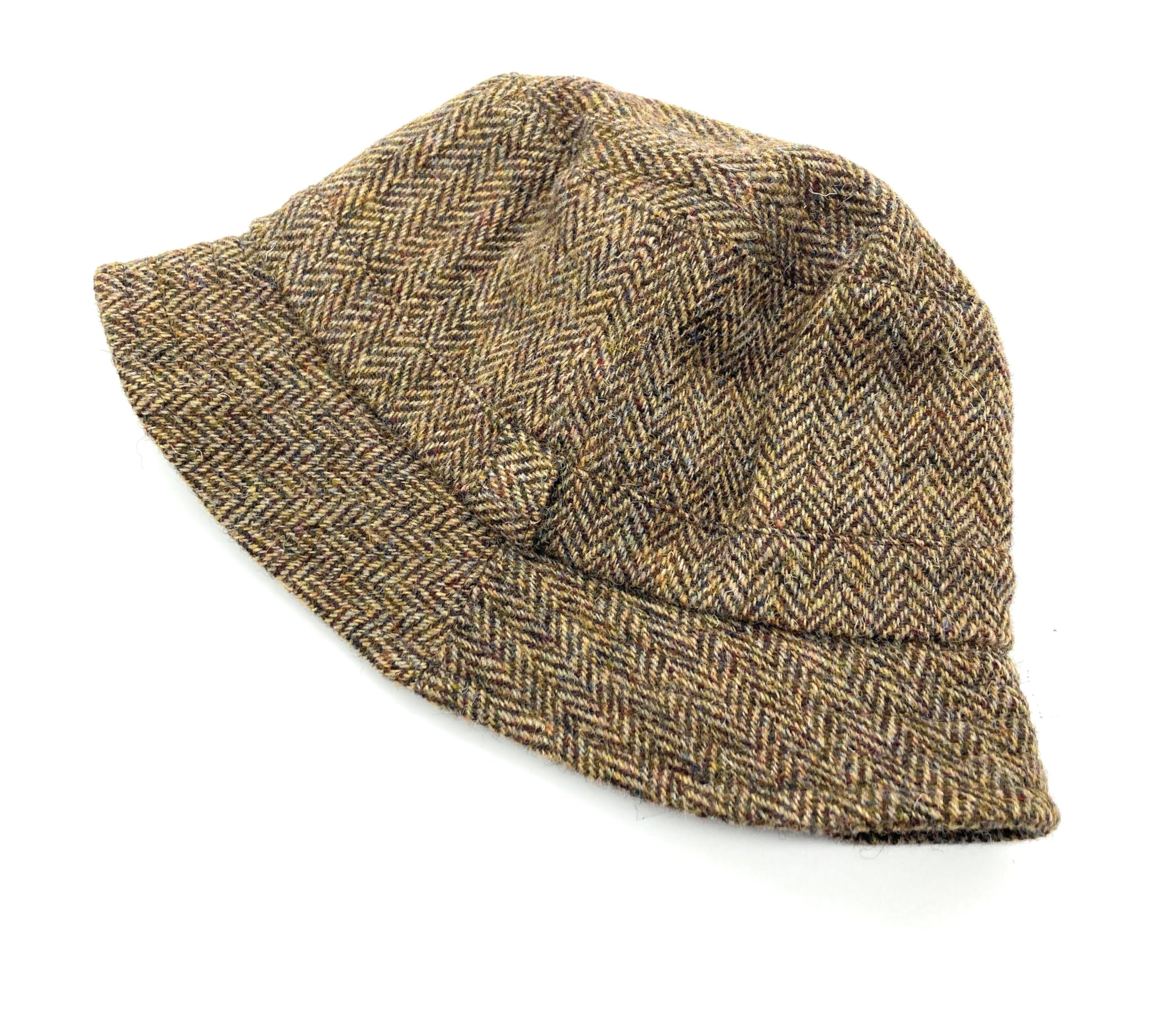 Scottish Essence Men's Brown Herringbone Gents Harris Tweed Fishing Hat, Authentic Scottish Made (Uk, Alpha, M, )