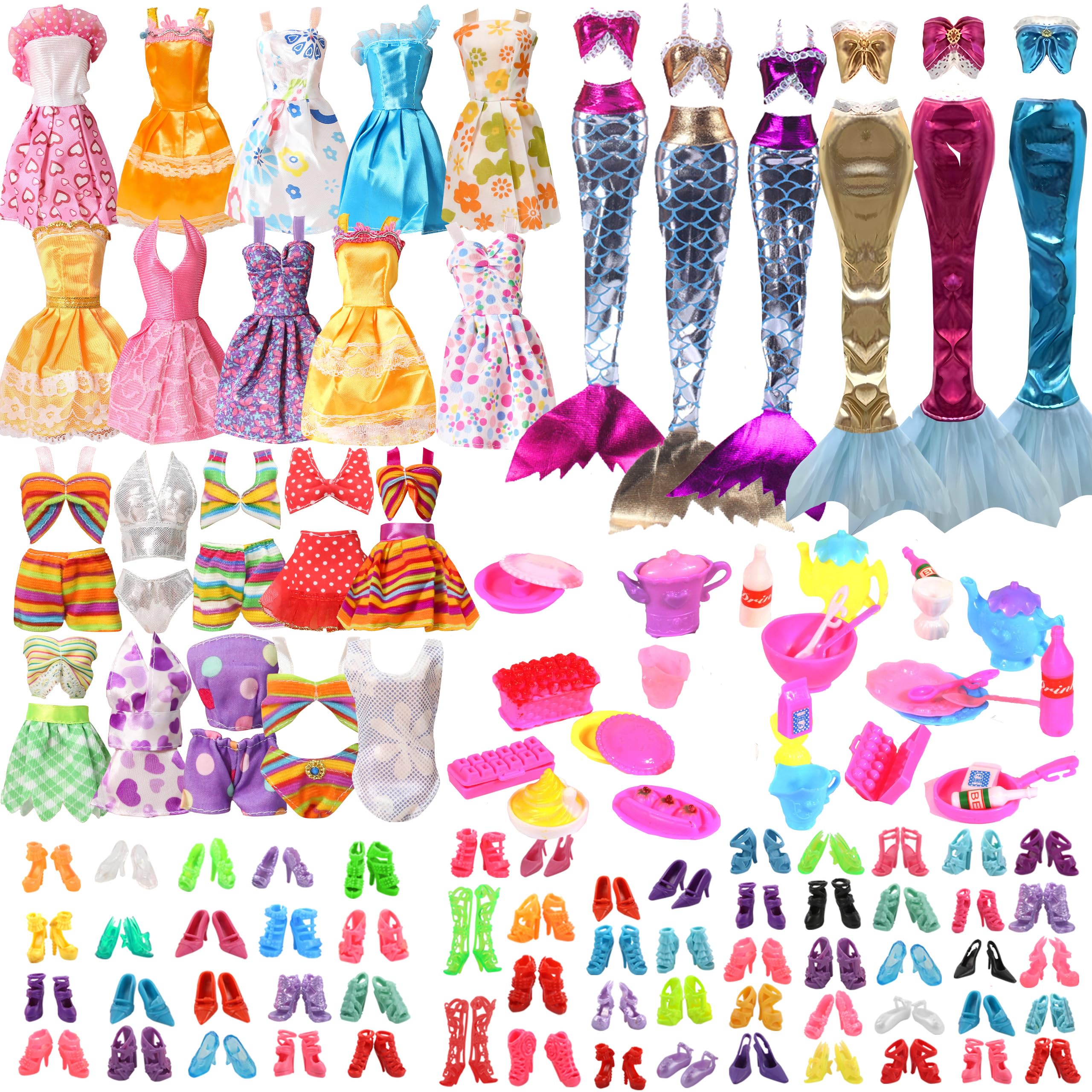 Handmade Doll Accessories-Clothing Sets - Fashion-Clothes - Dresses Including 5 Set 11.5 inch Wedding Dresses for 11'' -12'' Princess Dolls for Girls Birthday Present