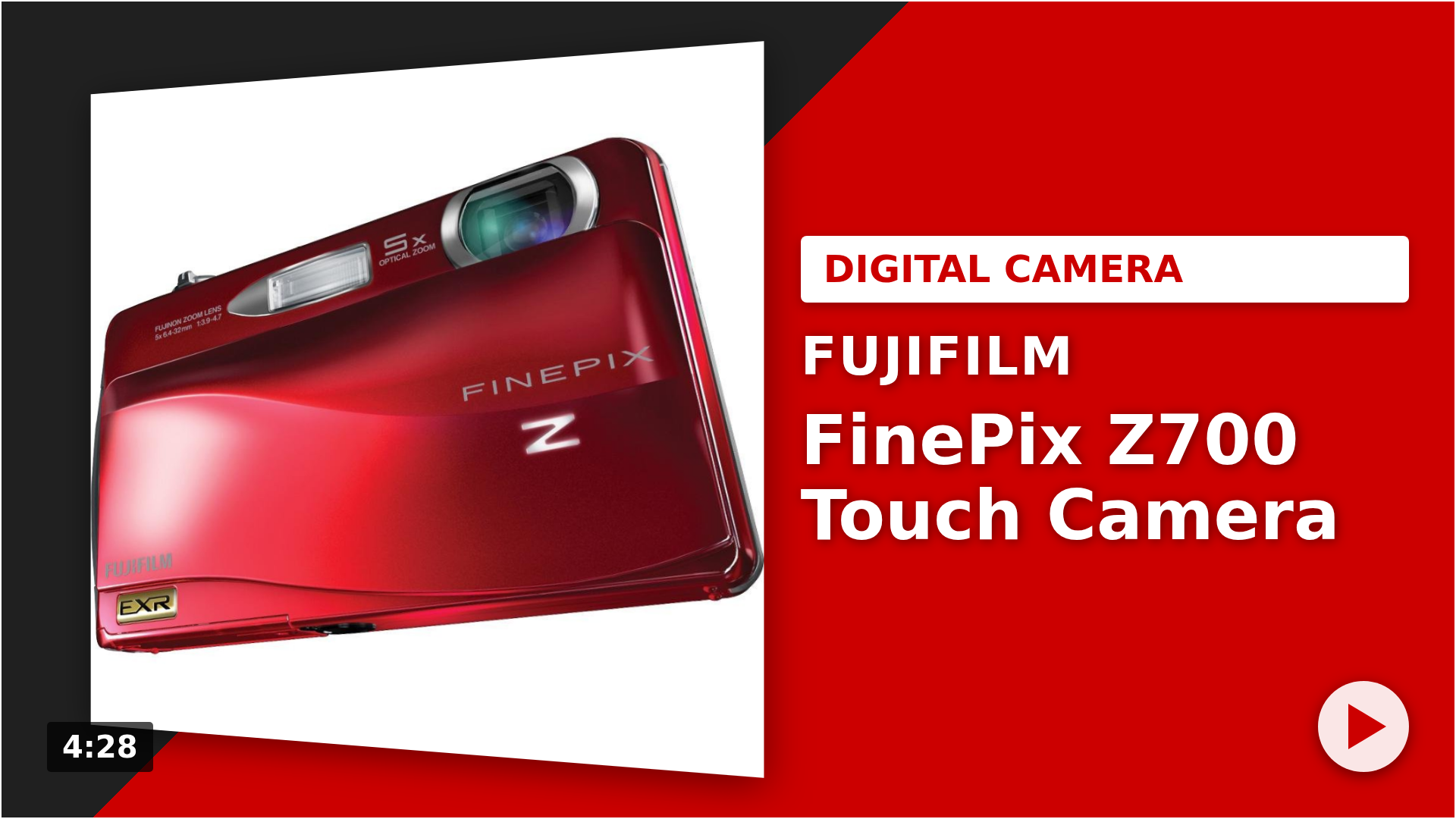 Watch Fujifilm FinePix Z700EXR Red Digital Camera on Amazon Live