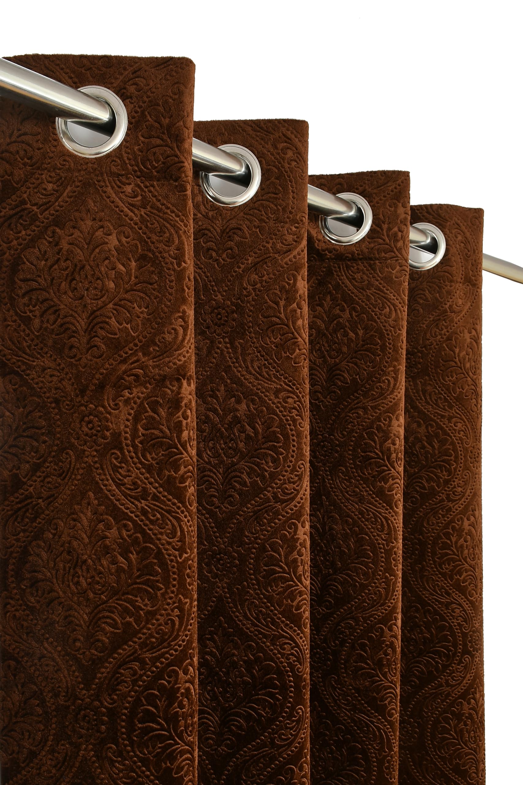 Keshav Fashion Homes 7 Feet Premium Velvet Dotted Kalash Design Room Darkening Door Curtains 7 feet Long Set of 2(Brown Size 48 * 84Inches) (B0CZHPQ63Y) Amazon Price History, Amazon Price Tracker