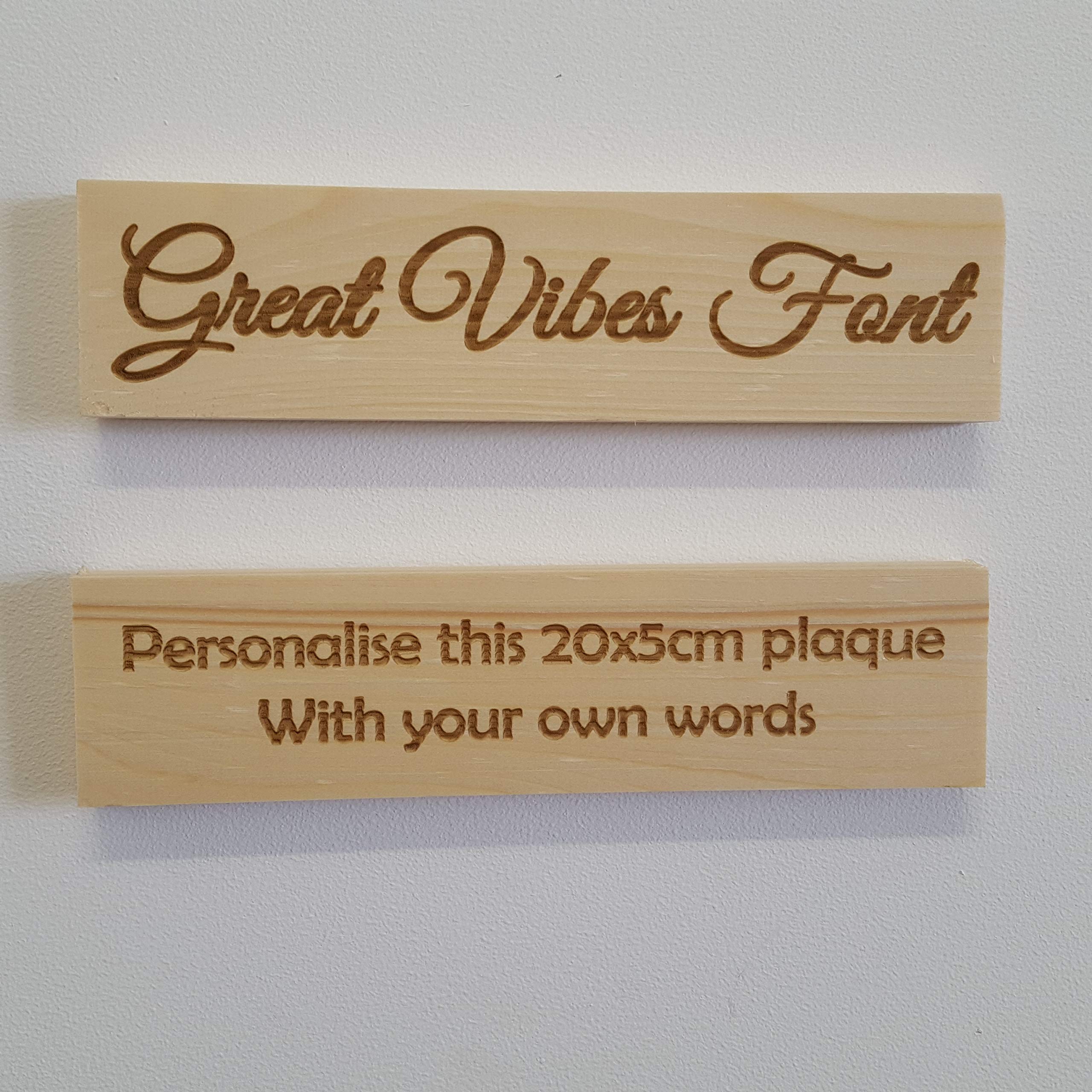 Cutncraft Designs Personalised Piunewood plaque/sign bespoke childs bedroom door/custom text -Great Vibes Font