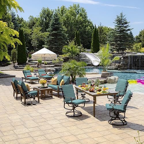 Miniatura 8 de Cojín para silla de comedor exterior Arden, 20 x 20 pulgadas, resistente a la lluvia, resistente a la decoloración, Alana Tile