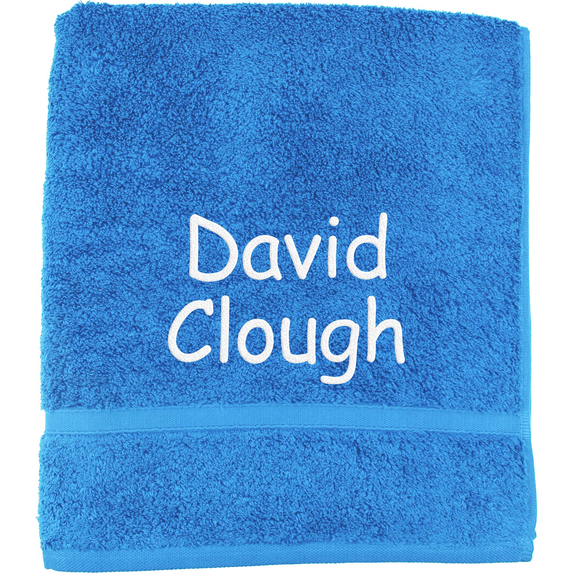 Teddyts Cobalt Blue Personalised Embroidered Name School Pe Swim Towel (Cobalt Blue)